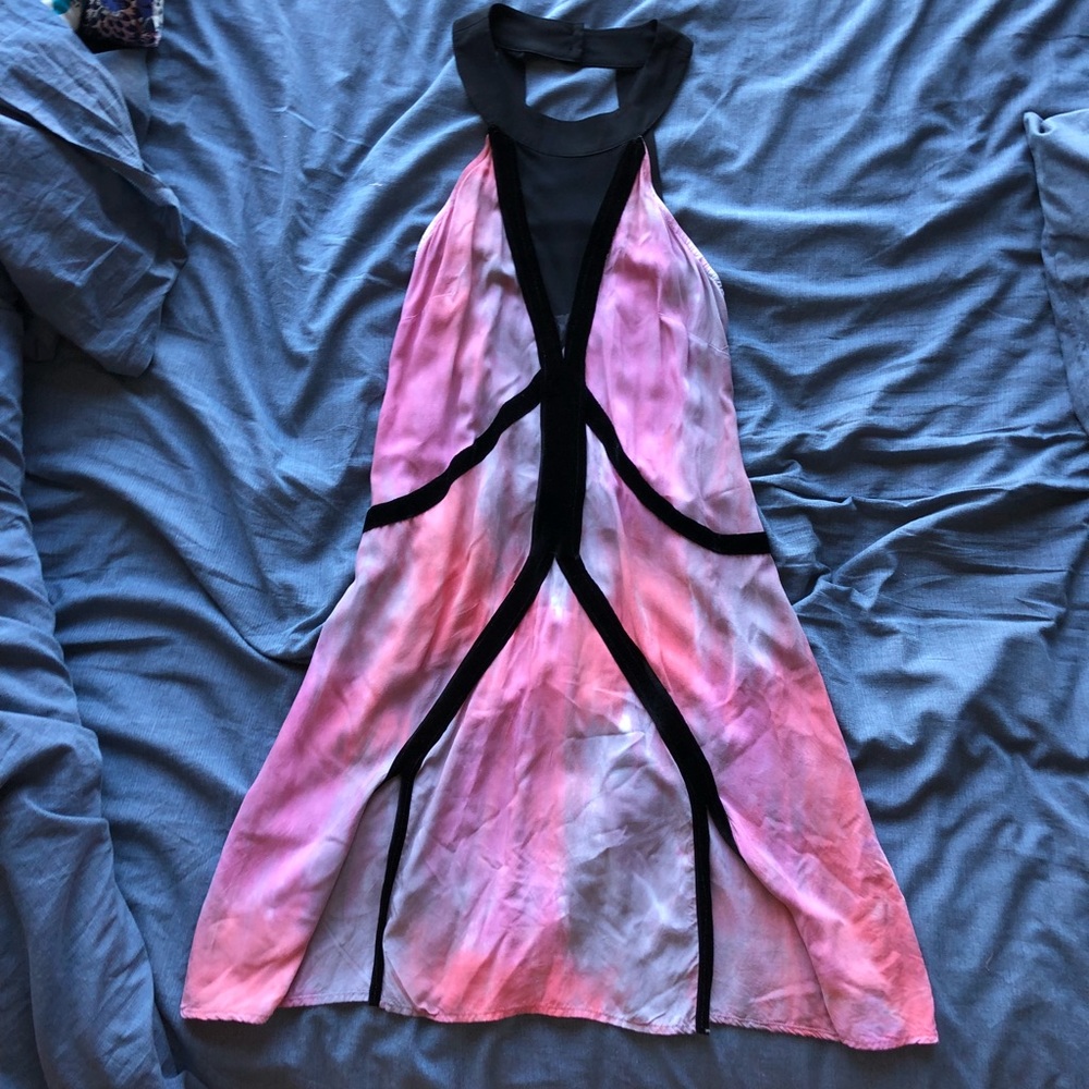 Pink and Black Velvet Butterfly Dress Worn Once